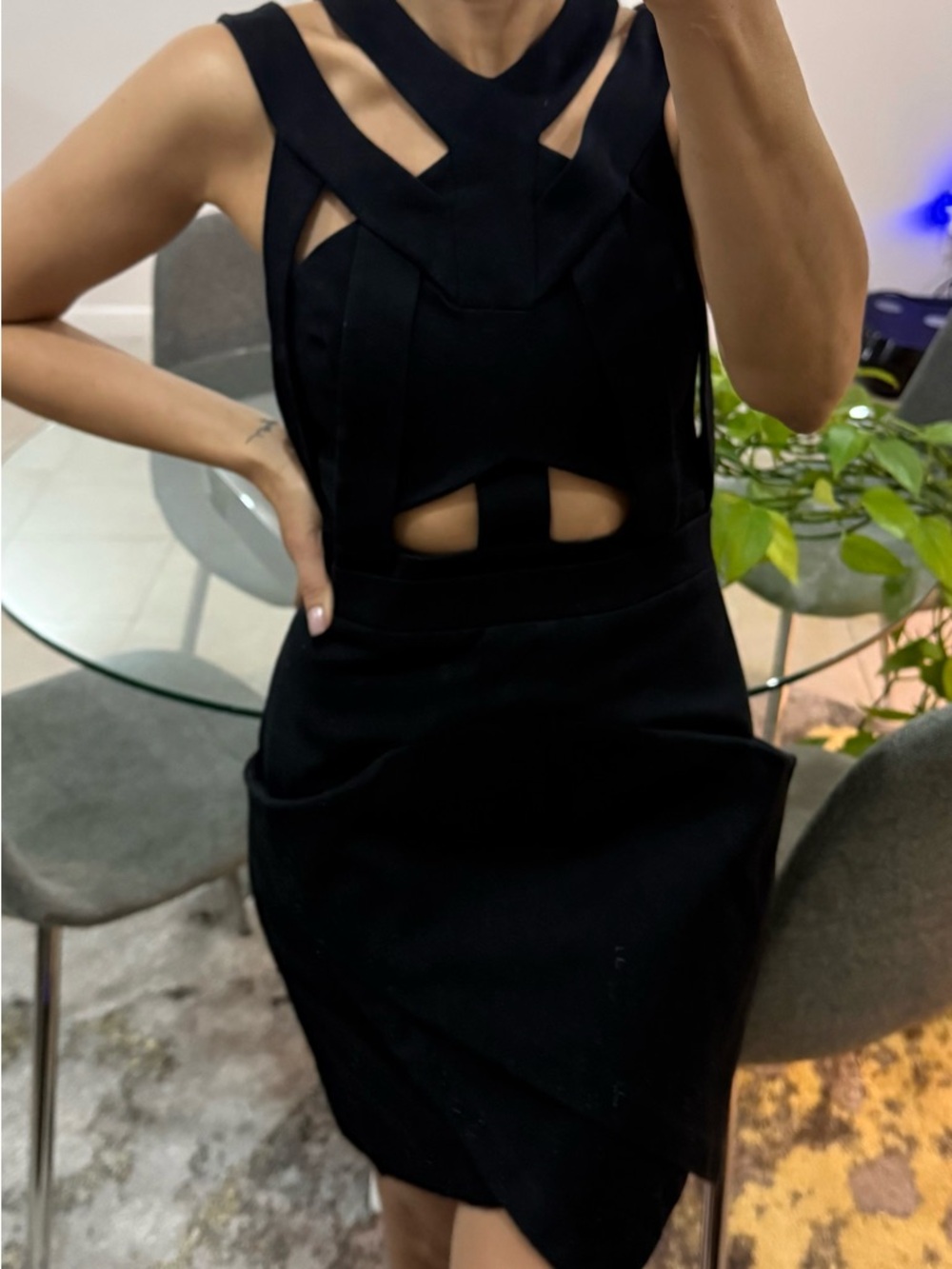 camilla & marc Blackt Cutout Mini Dress